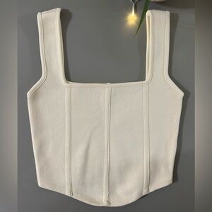 Zara Cream Square Neck Tank Top